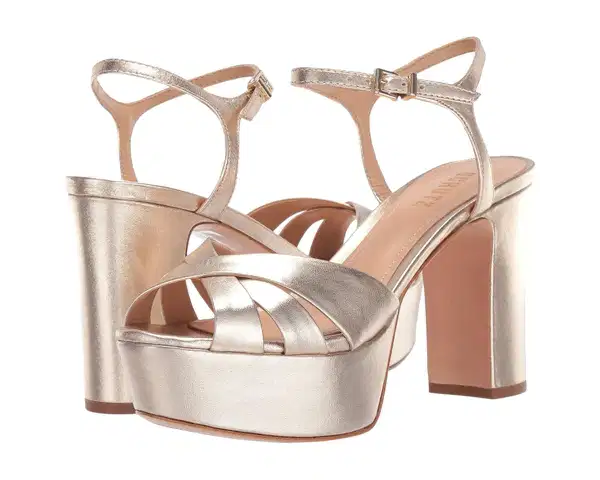 Gold Metallic Platform Sandals - Shoes