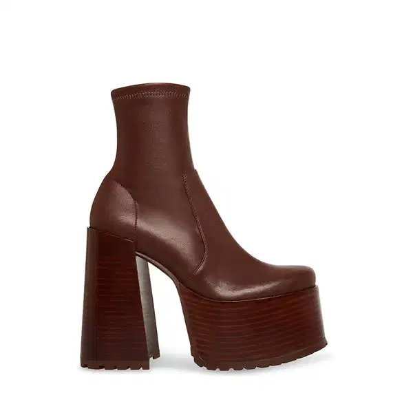 Disco Party Brown Platform Ankle Boot - Shoes