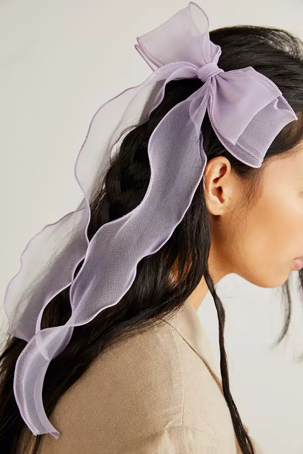 Dreamy Lilac Tulle Princess Hiar Bow - Headpieces