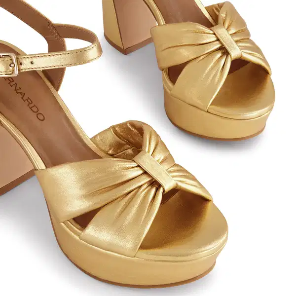 Veronika Golden Platform Sandal - Shoes