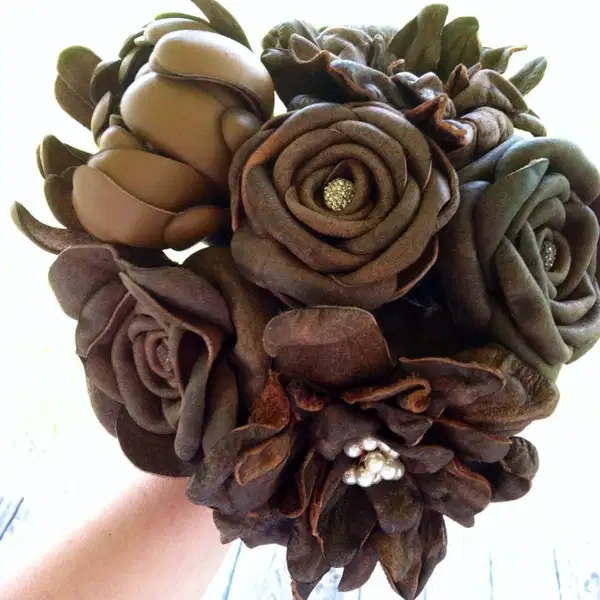 Brown Leather Flower Bouquet - Ramos