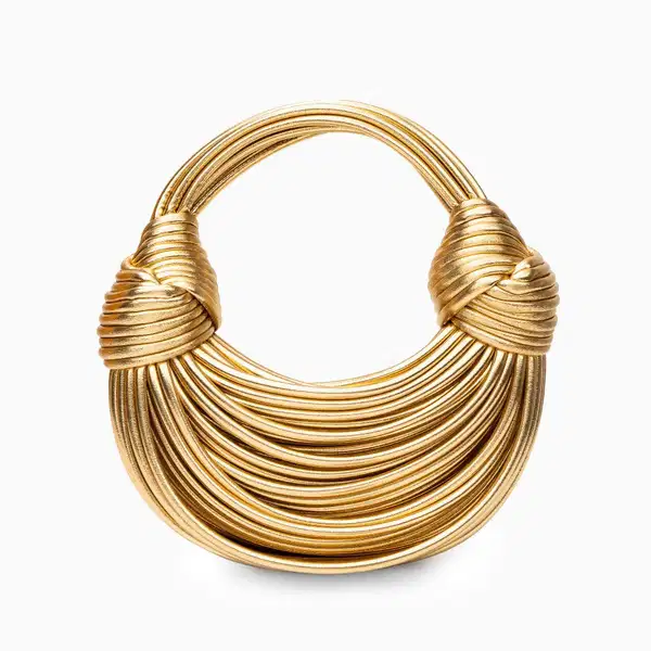 Metallic Cord Evening Bag with Knot Detail - Purses
