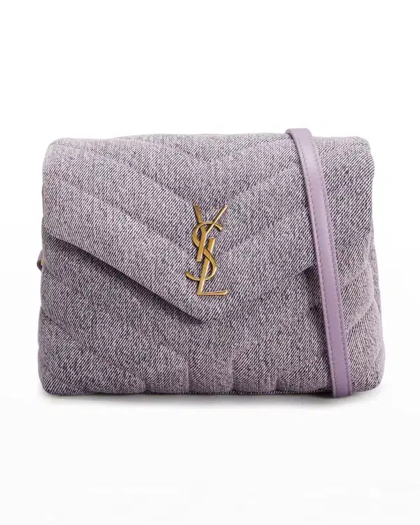 Loulou Toy Denim Lilac Fabric Shoulder Bag - Purses