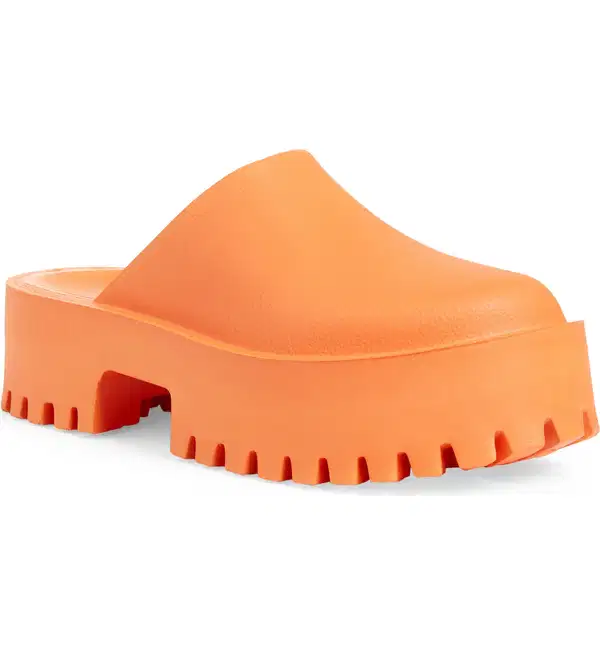 Orange Platform Clog - Shoes