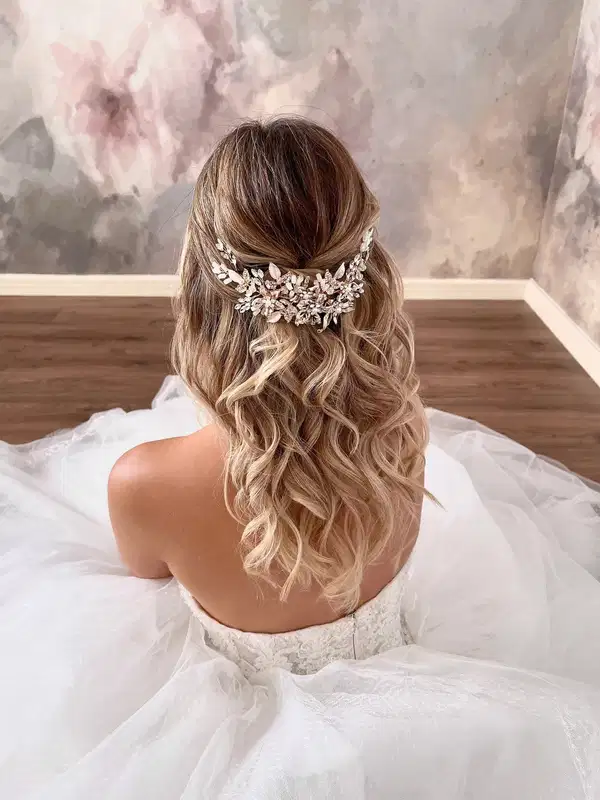Pearl and Crystal Hair Comb Vine - Headpieces