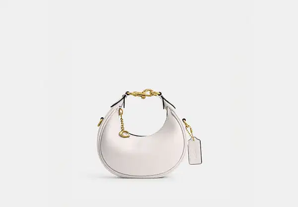 Mini Twisted Handle Hobo in White - Purses