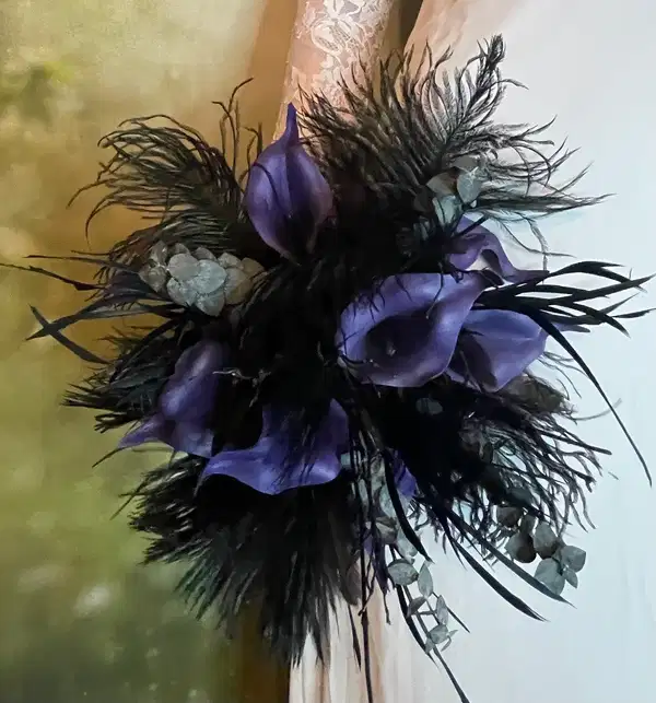 Calla Lily and Black Rose Bouquet - Ramos