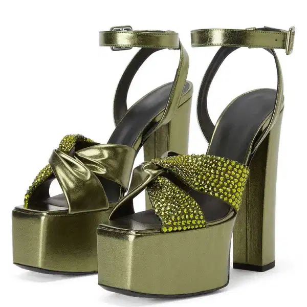 Olive Green Platform Sandal - Shoes