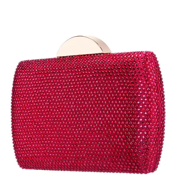 Ruby Red Crystal Evening Clutch Bag - Purses