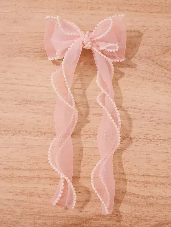 Sweety Pink Organza Hair Bow - Headpieces