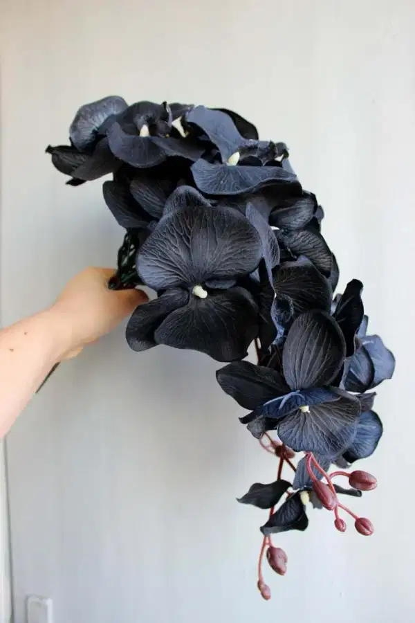 Black Orchid Cascading Flower Bouquet - Ramos