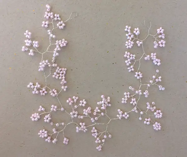 Pink Beaded Hair Vine - Headpieces