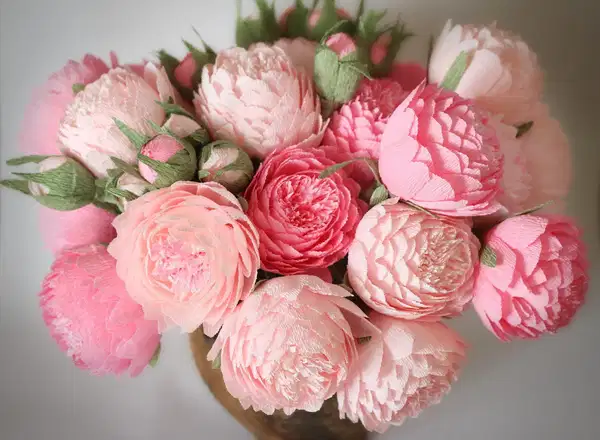 Pink Peonies Paper Flower Bouquet - Ramos