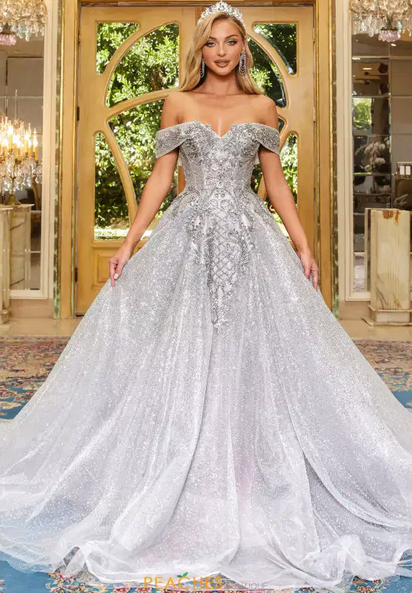 Portia and Scarlett Silver Ball Gown - Dresses