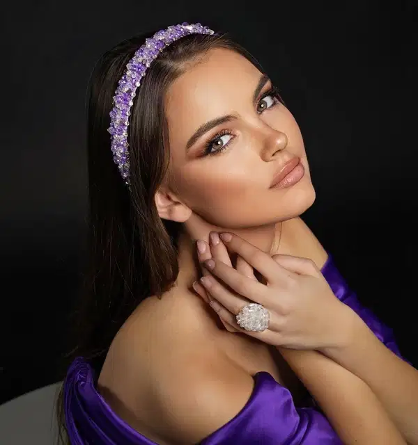 Shimmering Purple Crystal Headband - Headpieces