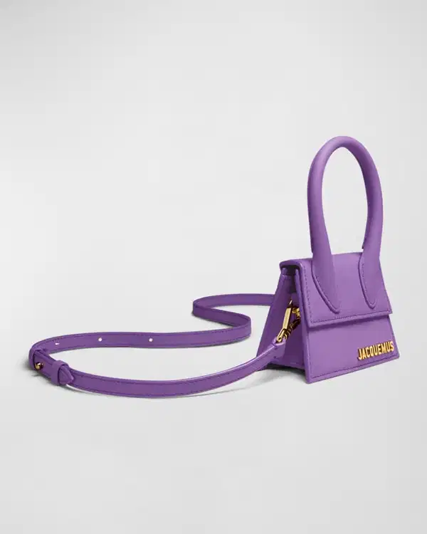 Le Chiquito Noeud Leather Bag in Purple - Purses