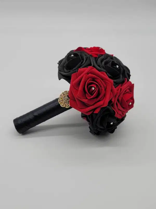 Red and Black Gold Rhinestone Bouquet - Ramos