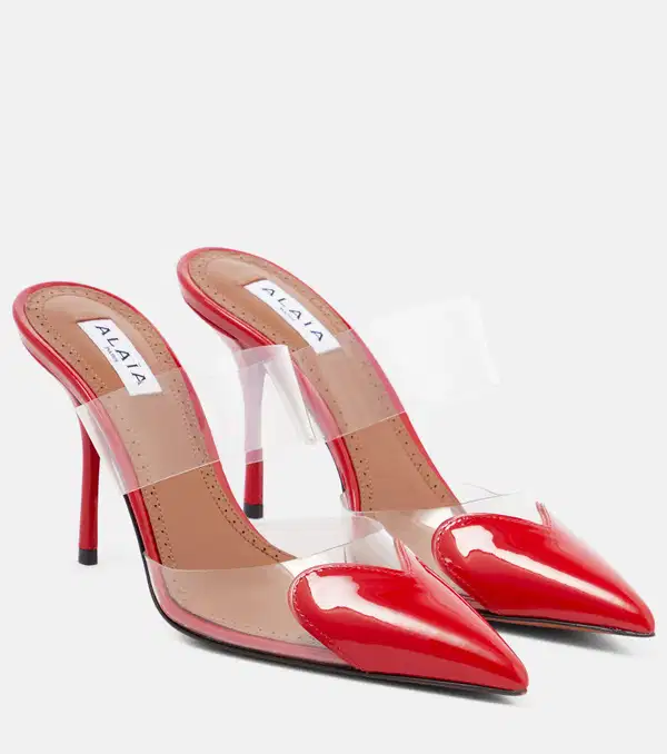 Red Patent Leather Mules - Shoes