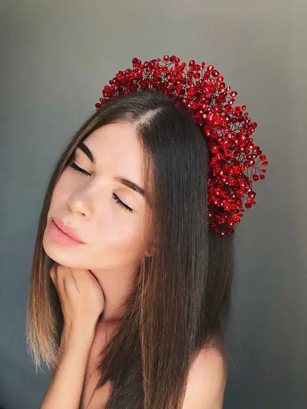 Red Riding Hood Crystal Tiara - Headpieces