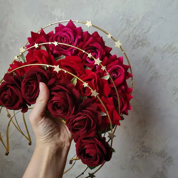 Red Rose Halo Party Crown - Headpieces