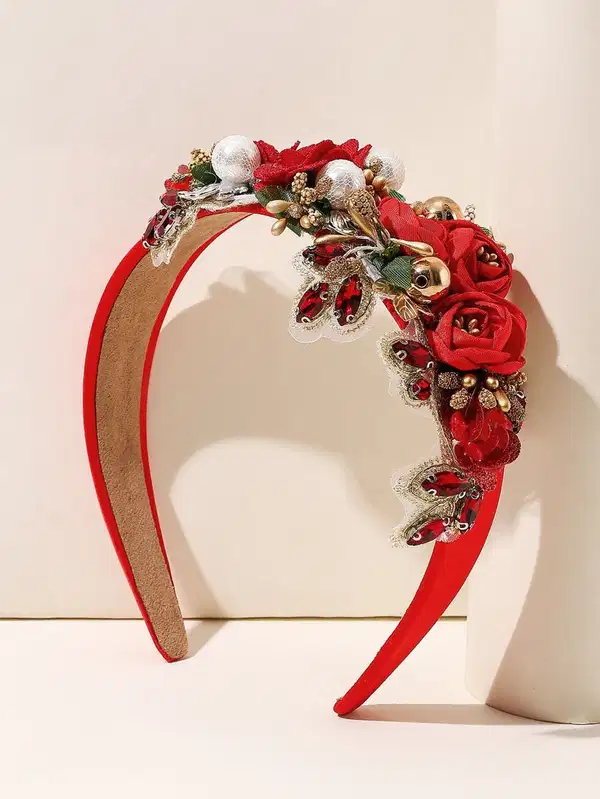 Red Holly Winter Headband - Headpieces