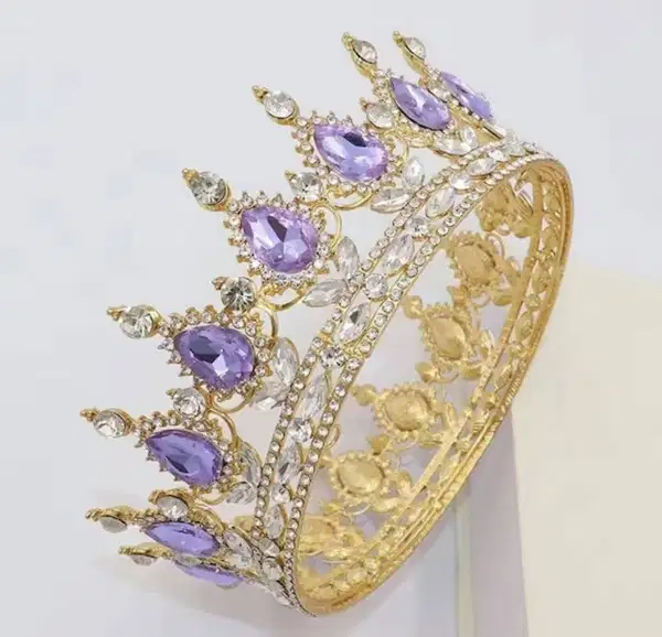 Princess Diadem Purple and Gold Crown - Headpieces