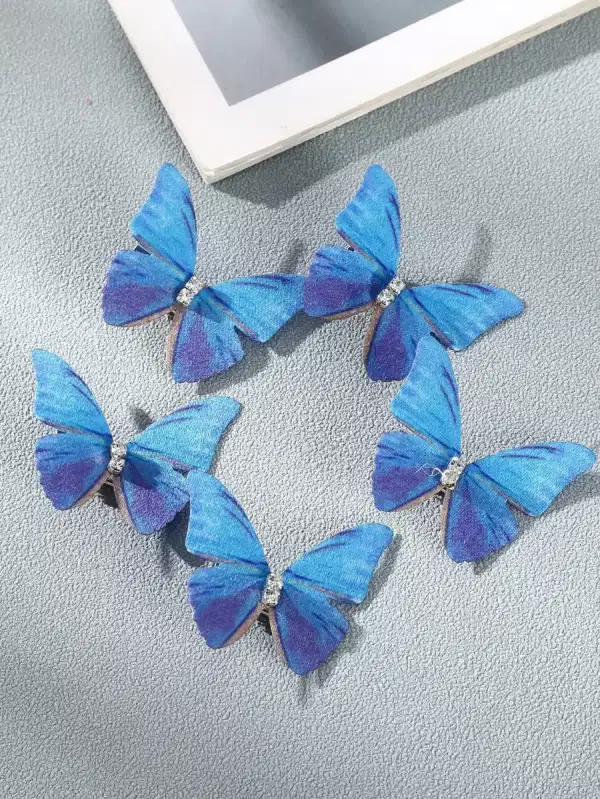 Sweet Blue Butterfly Hair Clips - Headpieces