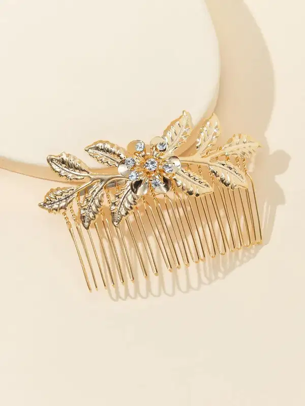 Gold Rhinestone Hair Comb - Headpieces