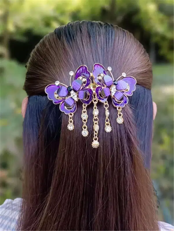 Purple Butterfly Hair Clip - Headpieces