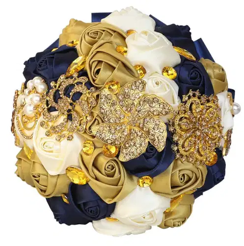 Blue and Gold Rhinestone Bouquet - Ramos