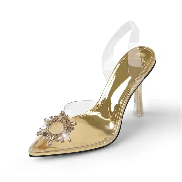 Rhinestone Sun Slingback Sandals - Shoes