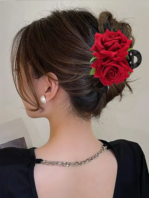 Spanish Flamenco Red Hair Claw - Headpieces