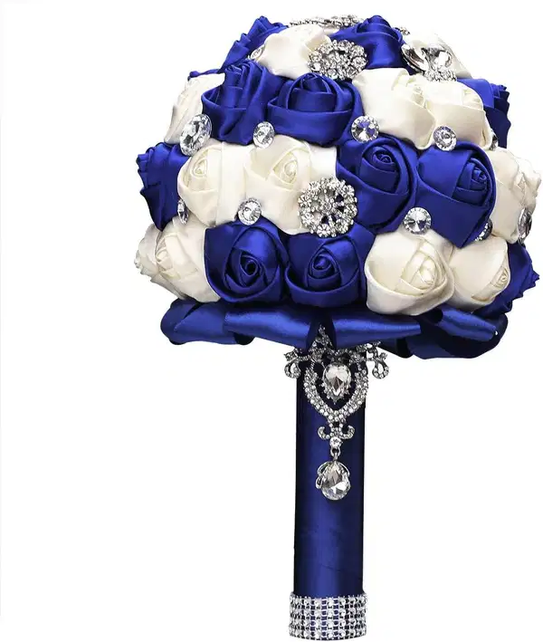 Royal Blue and Rhinestone Bouquet - Ramos