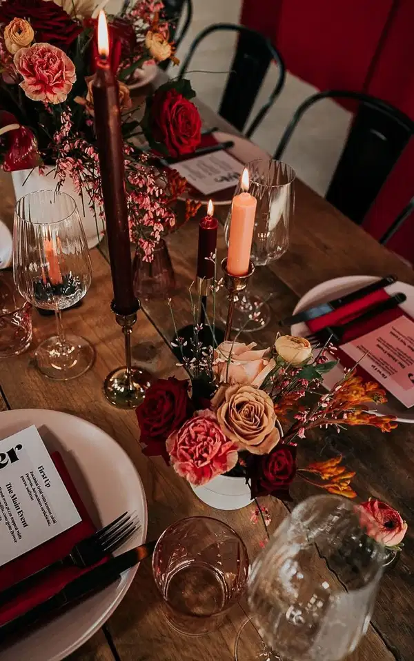 Rustic Rich Red Decor - Party Vibes