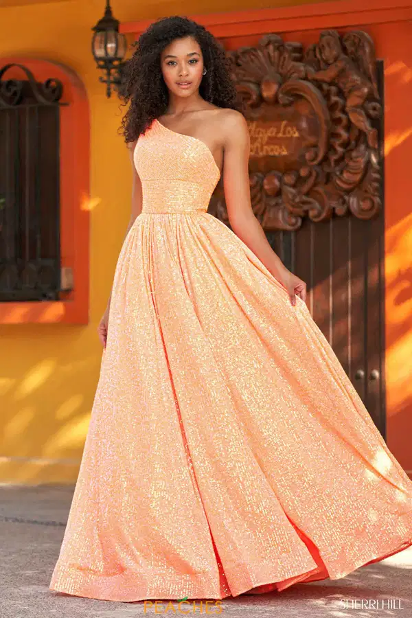 Coral Sherri Hill A-Line Ball Gown - Dresses