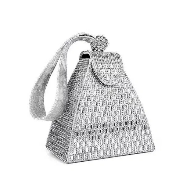 Chic Crystal Diamante Pyramid Handbag - Purses