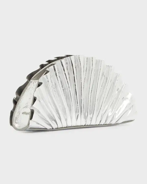 Nala Mini Shell Metallic Clutch Bag - Purses