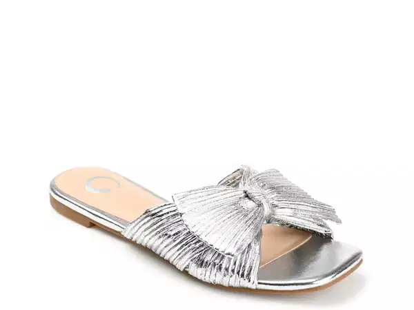 Journee Serlina Silver Slide Sandal - Shoes