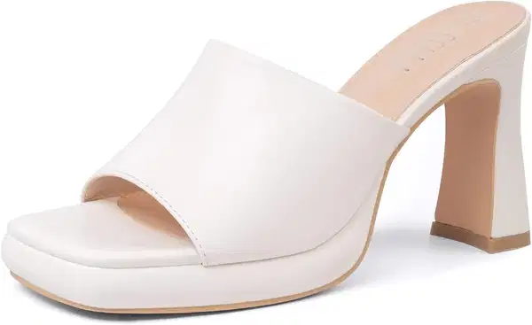 Dressy White Mule Sandals - Shoes