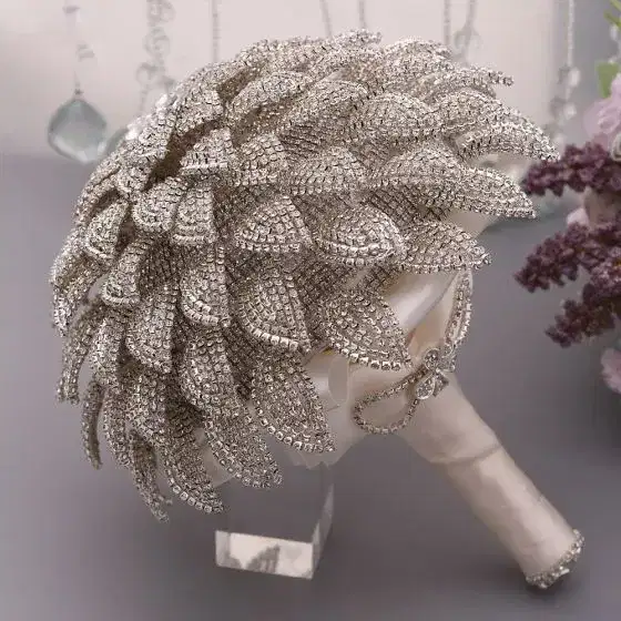 Sparking Silver Rhinestone Brooch Bouquet - Ramos