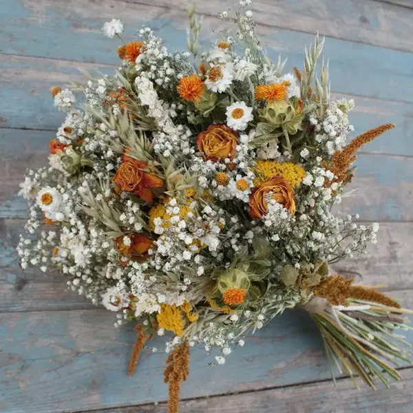 Sunset Rose Garden Dried Flower Bouquet - Ramos