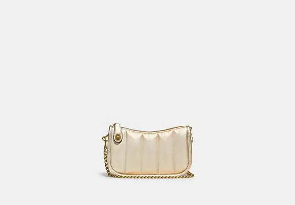 Coach Swinger 20 with Quilting in Metallic Soft Gold - Purses