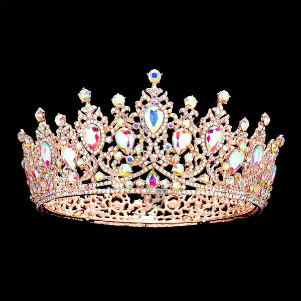 Teardrop Crystal Accented Crown - Headpieces
