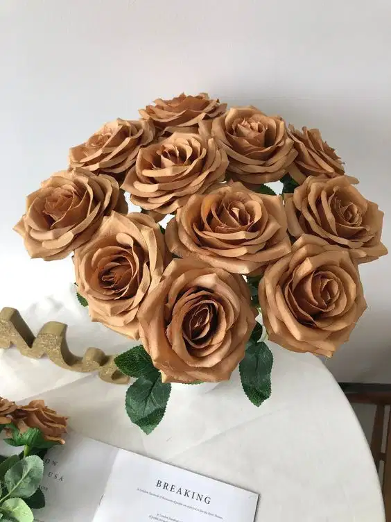 Toffee Silk Rose Bouquet - Ramos