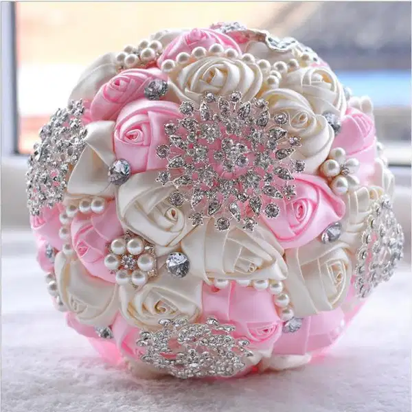 Traditional Pink and White Silk Bouquet - Ramos