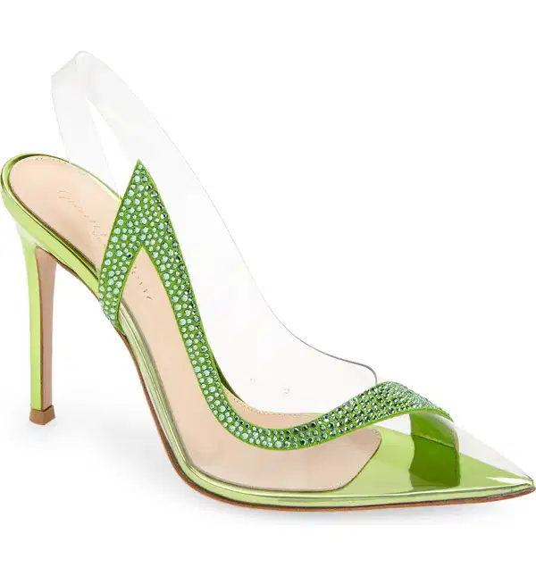 Lime Green Clear Slingback Pump - Shoes
