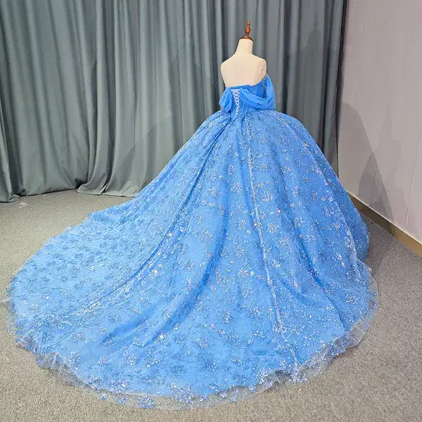 Tulle Diamond Pattern Gown - Quinceañera Dresses