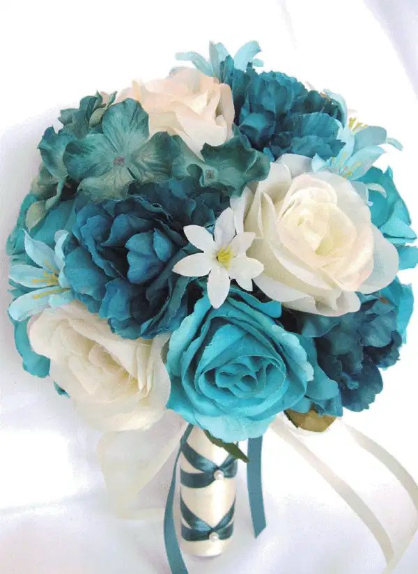 Aqua Teal Floral Bouquet - Ramos