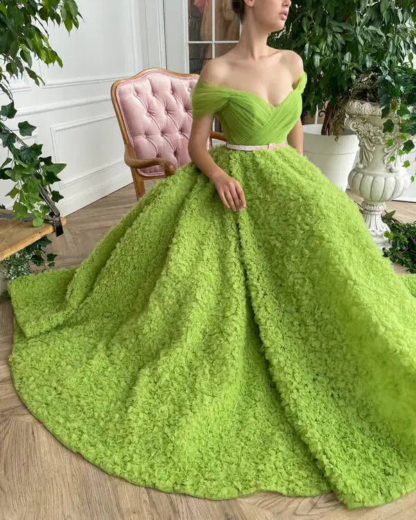 Verdant Lime Green Evening Gown - Dresses
