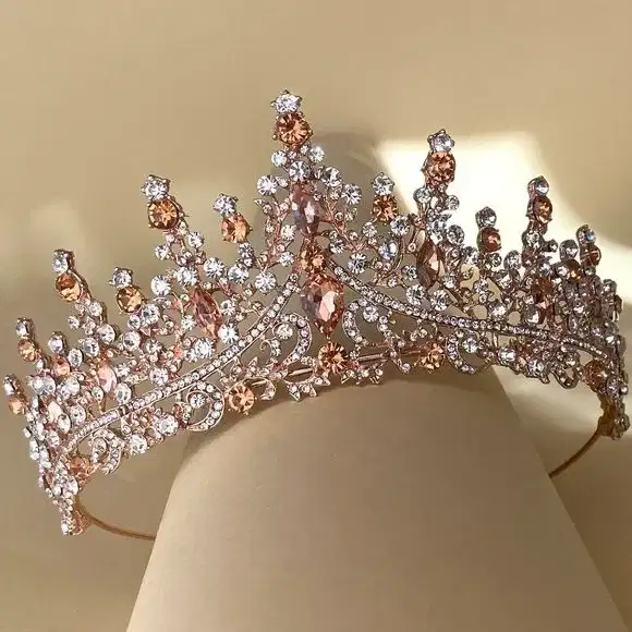 Queen Victoria Peach Colored Tiara - Headpieces